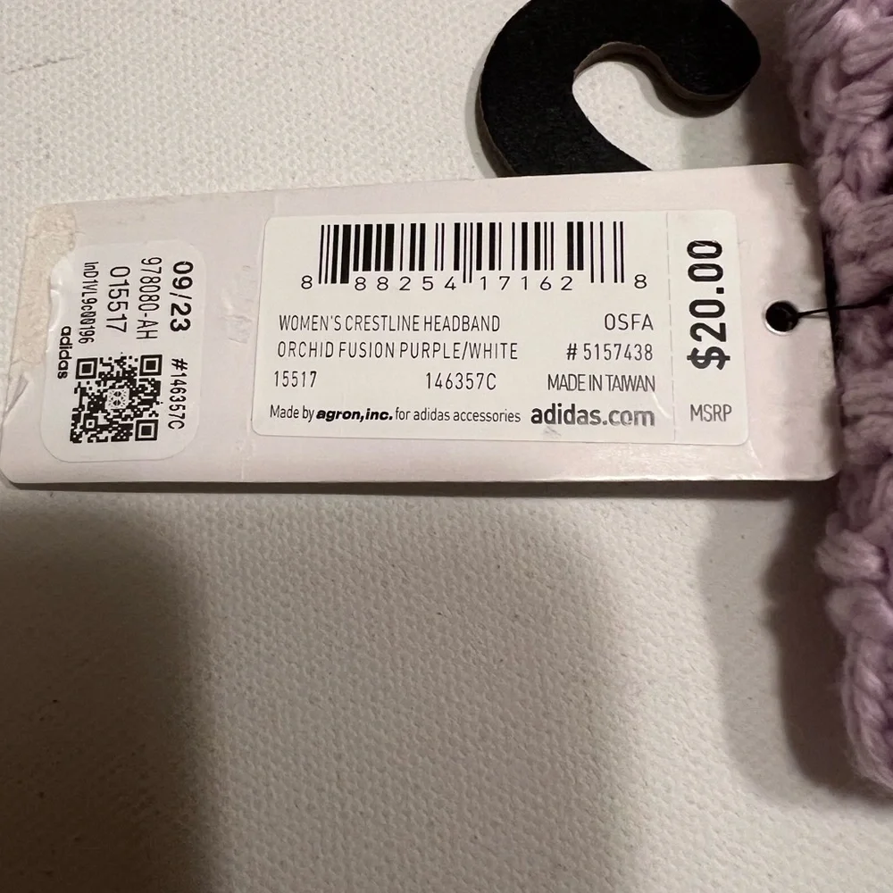 NWT Adidas Womens Fleece Lined Crestline Headband OSFA Orchid Fusion Purple (D4)